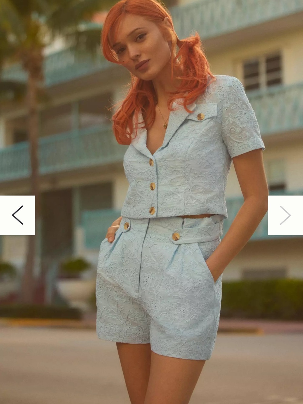 Walter Baker Pale Blue Lace Short  from Anthropologie